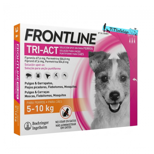   Frontline Tri-Act rácsepegtető oldat kutyáknak 5-10 kg