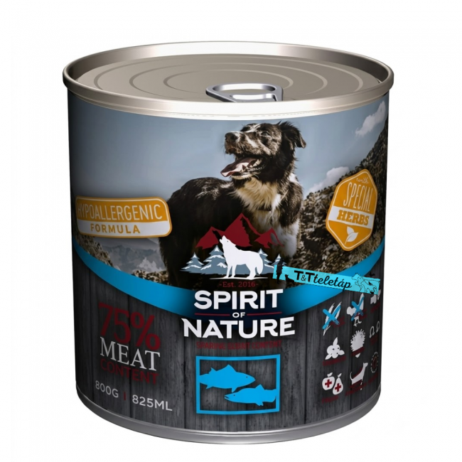 Spirit of Nature Dog konzerv Tonhallal és lazaccal 800gr
