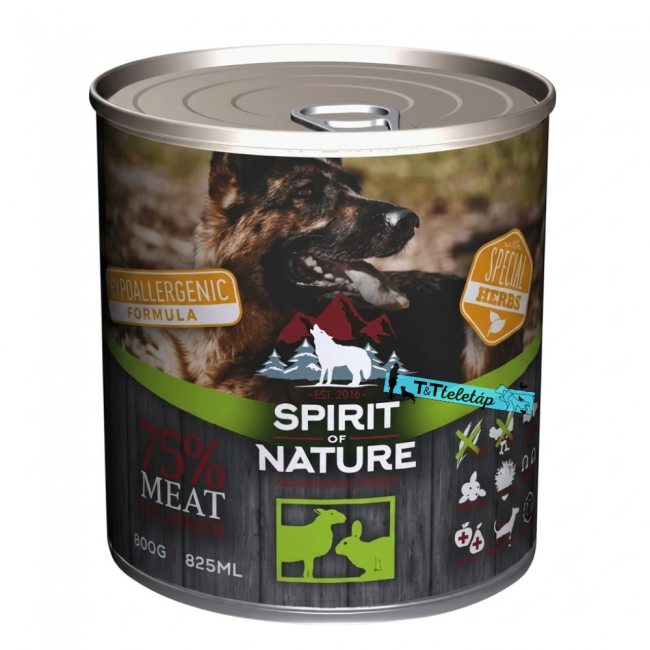 Spirit of Nature Dog konzerv Bárányhússal és nyúlhússal 800g