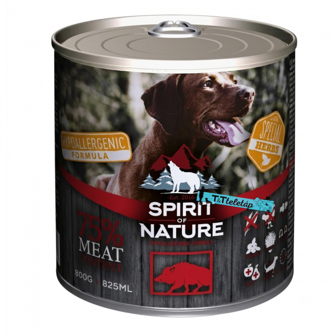 Spirit of Nature Dog konzerv Vaddisznóhússal 800g