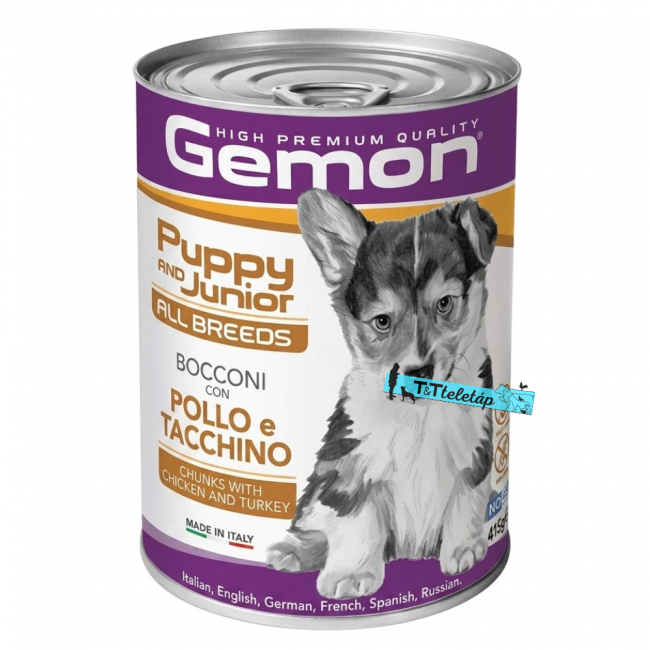 Gemon Puppy & Junior kutyakonzerv - csirke, pulyka 415 gr