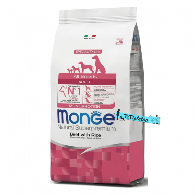 Monge all breeds monoprotein marha-rizs 15 kg