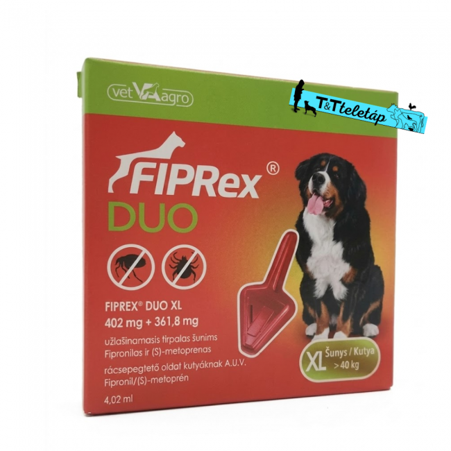 Fiprex Duo XL 402 mg + 361,8 mg rácsepegtető oldat kutyáknak 1x