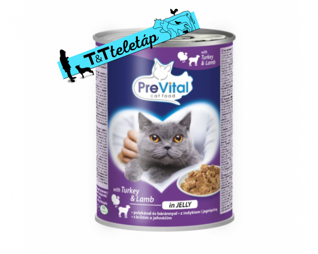 PreVital macskaeledel konzerv 415 g pulyka-bárány zselében