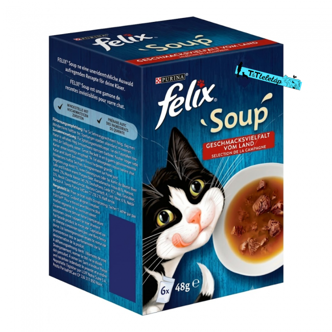 FELIX Soup házias válogatás marha, csirke, bárány nedves eledel felnőtt macskáknak