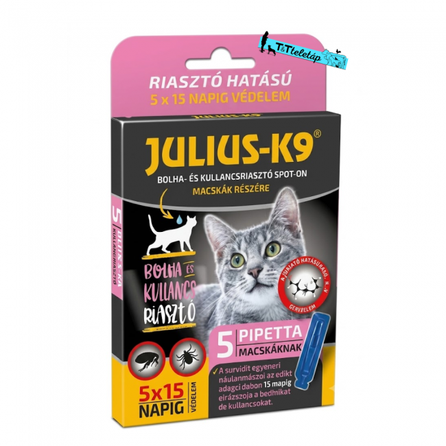 Julius-K9 kullancs- és bolhariasztó spot-on macskáknak