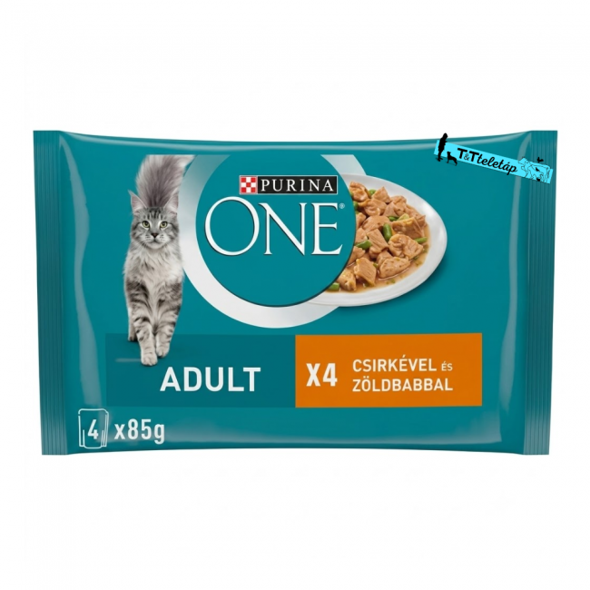 Purina one 4*85 gr csirke zöldbabbal