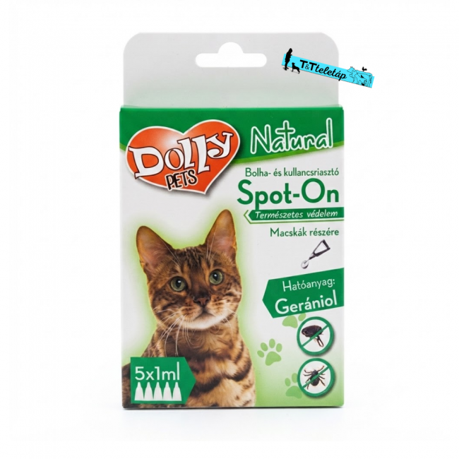 Dolly Natural bolha és kullancsriasztó spot on macskák részére 5x1ml