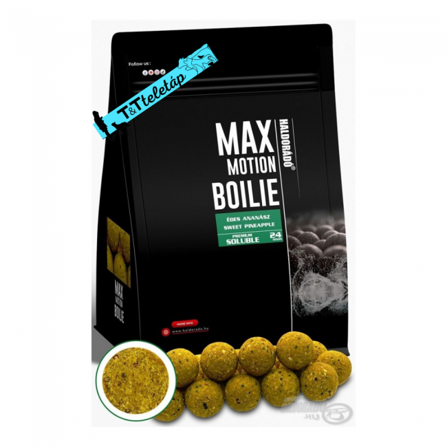 HALDORÁDÓ MAX MOTION Boilie Premium Soluble 24 mm - Édes Ananász
