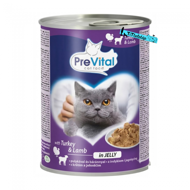 PreVital macskaeledel konzerv 415 g pulyka-bárány zselében