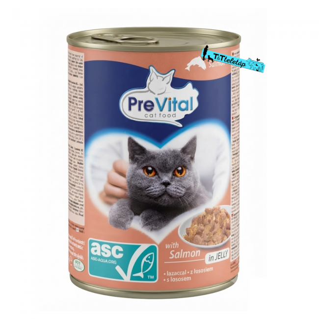 PreVital macskaeledel konzerv 415 g lazaccal zselében